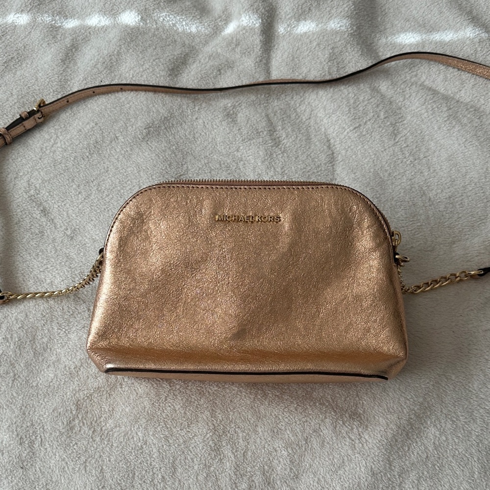 Michael Kors Metallic Rose Gold Crossbody Bag